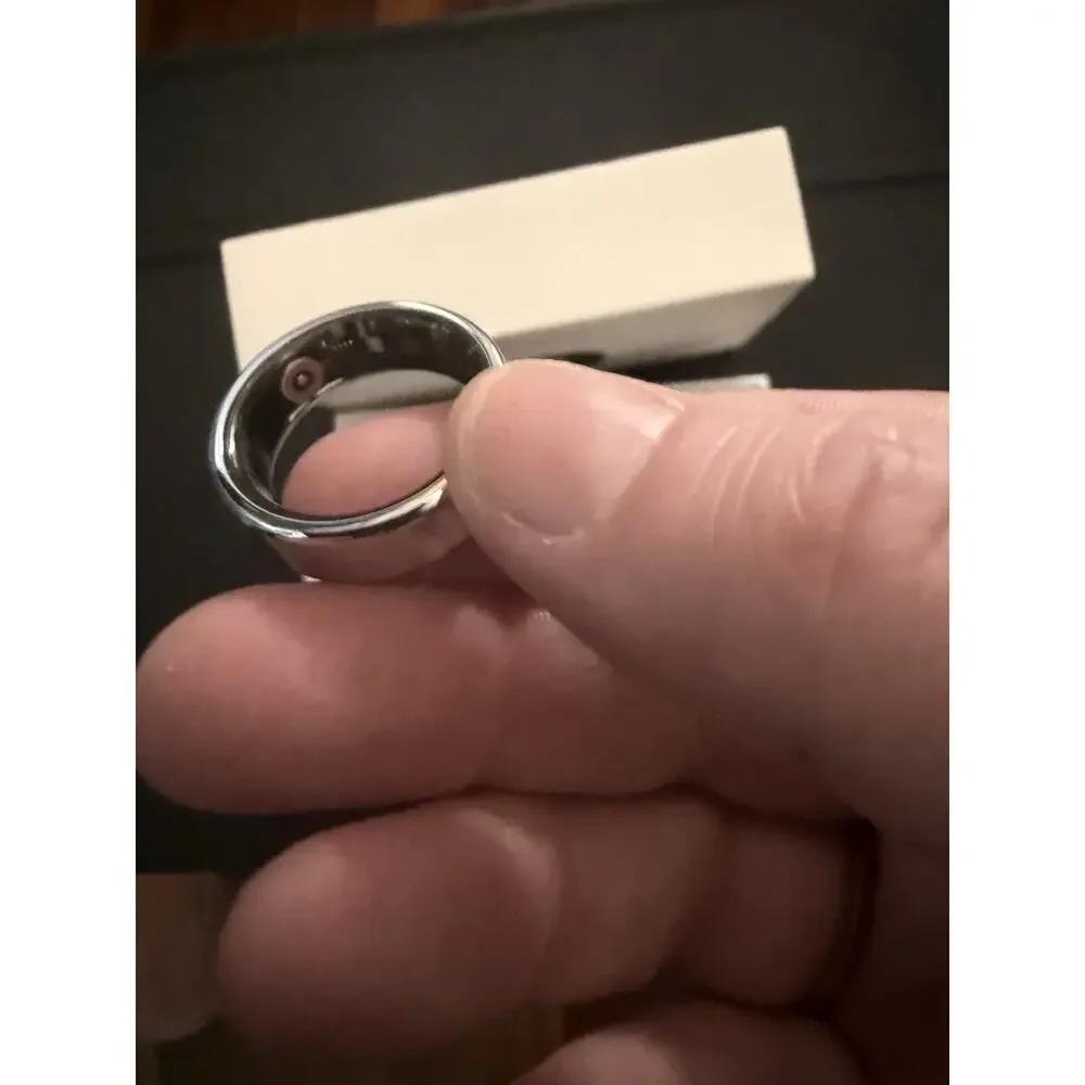JRing Smart Ring Activity Tracker Silver Heart Rate Monitor- Size 9